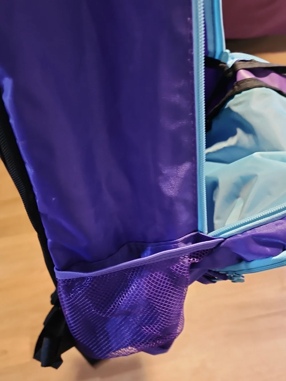Kids' Purple Backpack with Light Blue Trim
